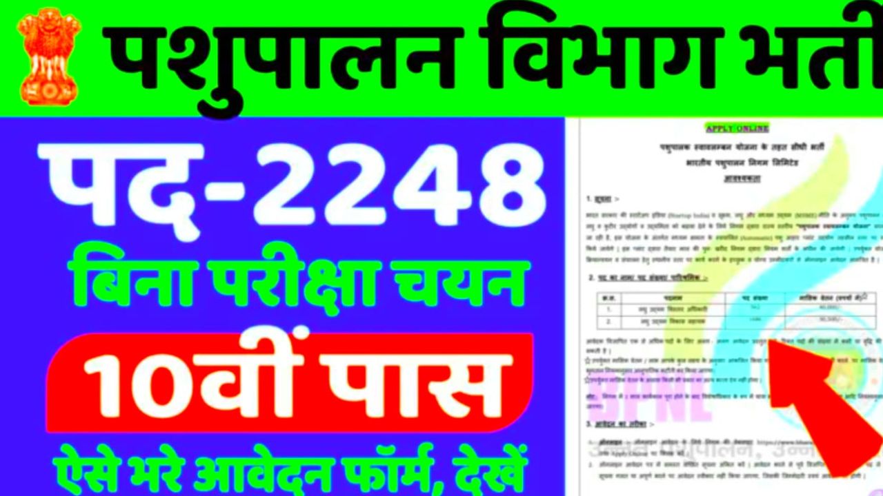 Pashupalan Vibhag 2248 Vacancy